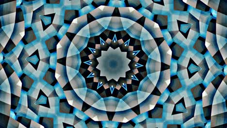 abstrakcyjna sztuka szara niebieska gwiazda mandala sekwencja wzór. 4k bezszwonowa pętla abstrakcyjna grafika ruchowa tło dla przejścia, vj pętla, pokazy, retro, mandala, animacja fraktalna. piękny jasny ozdoby.