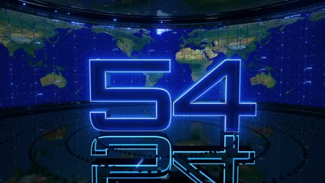 60-second countdown with world map animation