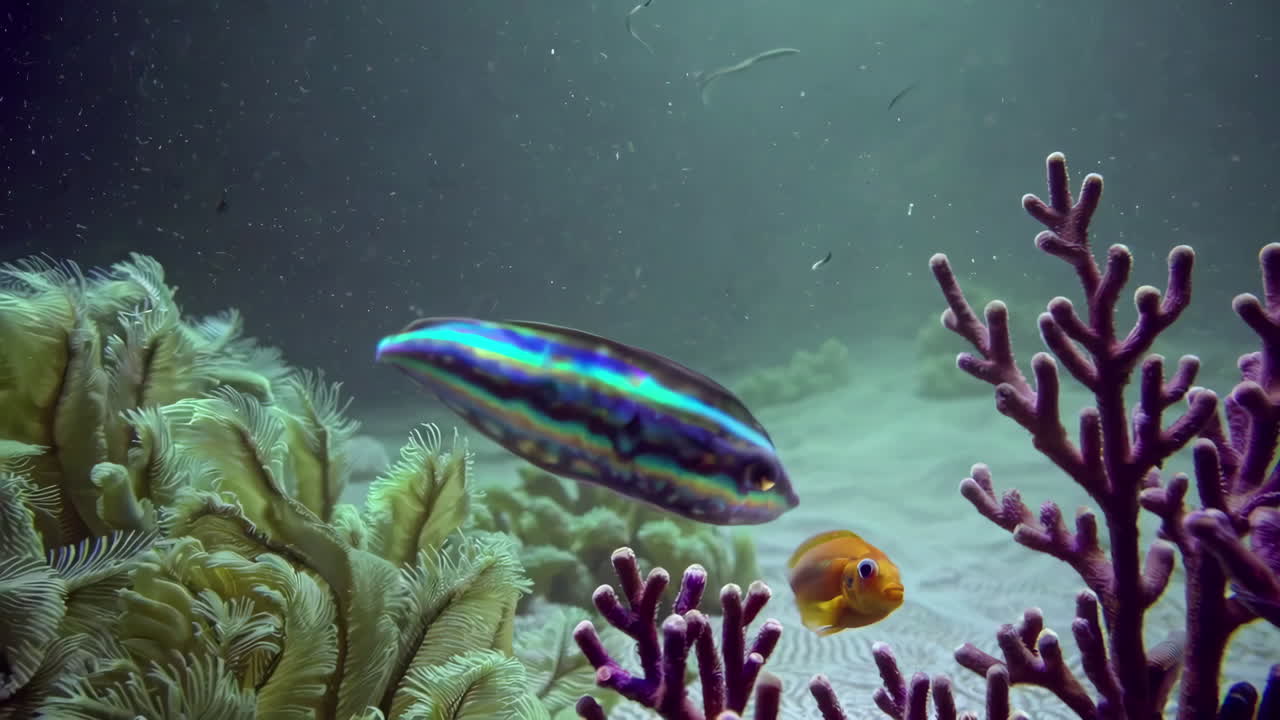 vibrante escena de arrecife de coral submarino con peces
