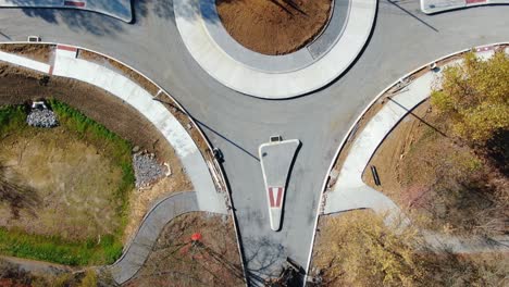 roundabout traffic circle under construction