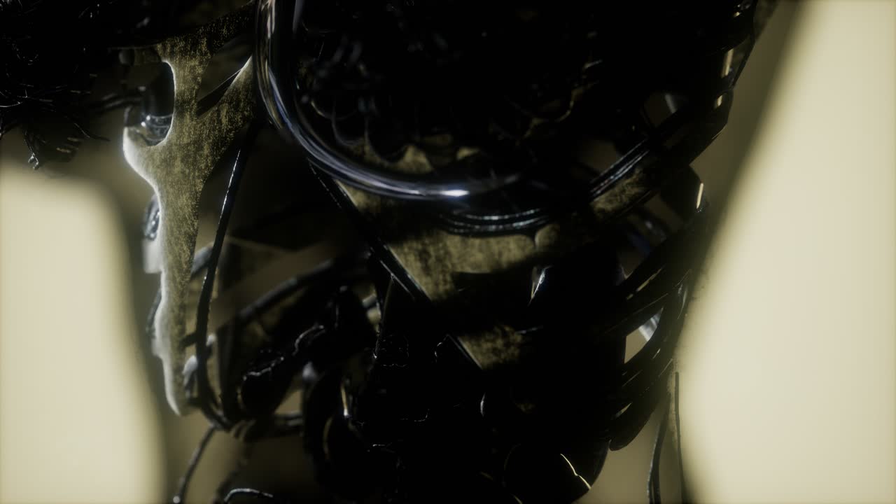 los huesos del esqueleto humano escanean brillando