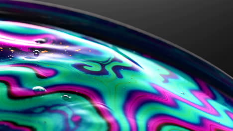 macro abstract of iridescent soap bubble