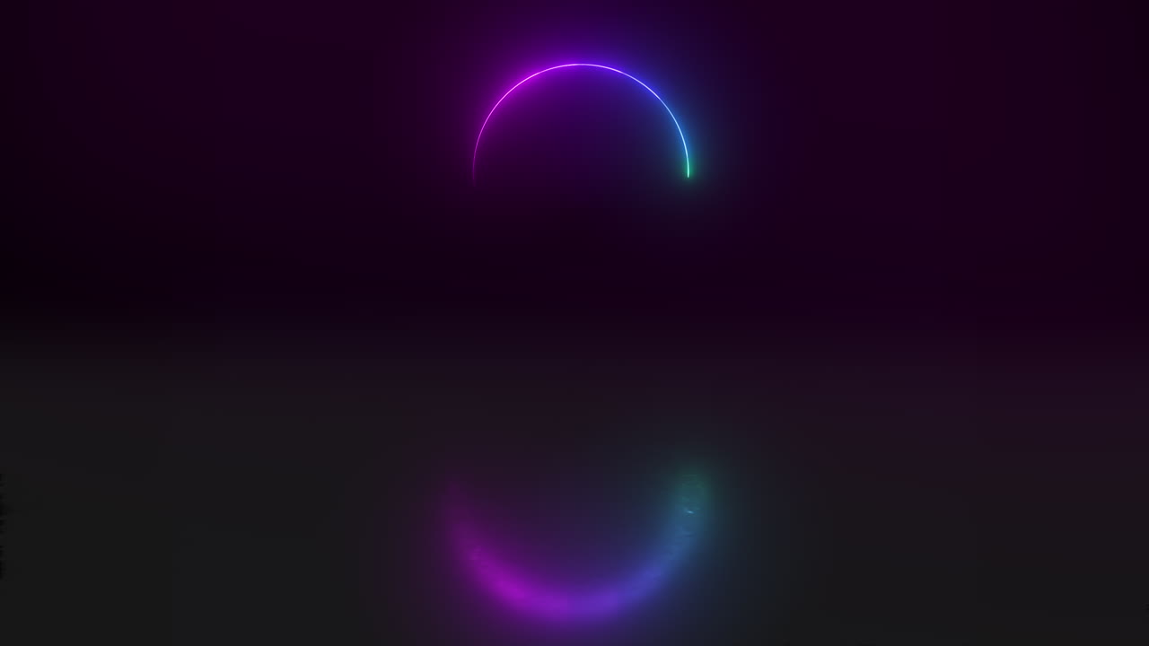 luces de neón de arco iris iluminadas en forma de círculo