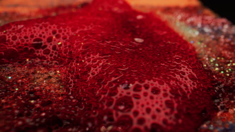 red slime with glitter texture