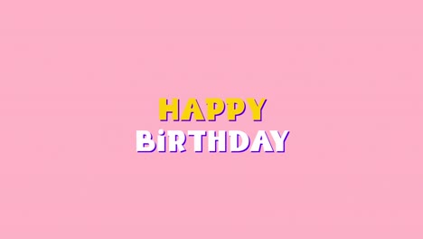 happy birthday written on pink background