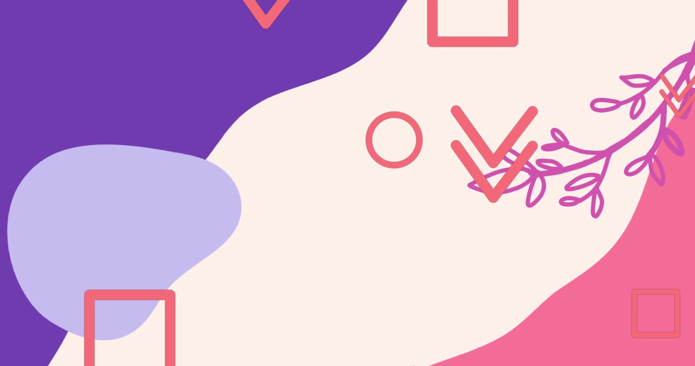 Animation of shapes on beige background