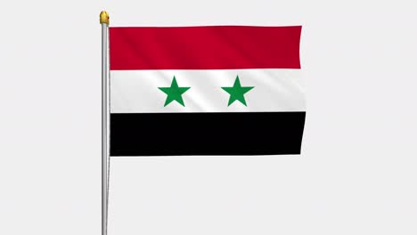 loop video of syria flag  fluttering in the wind, slow motion video of 4k , with alpha channel