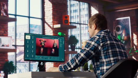videógrafo haciendo montaje de video utilizando software especializado