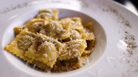 close-up of ravioli with cheese in piedmont