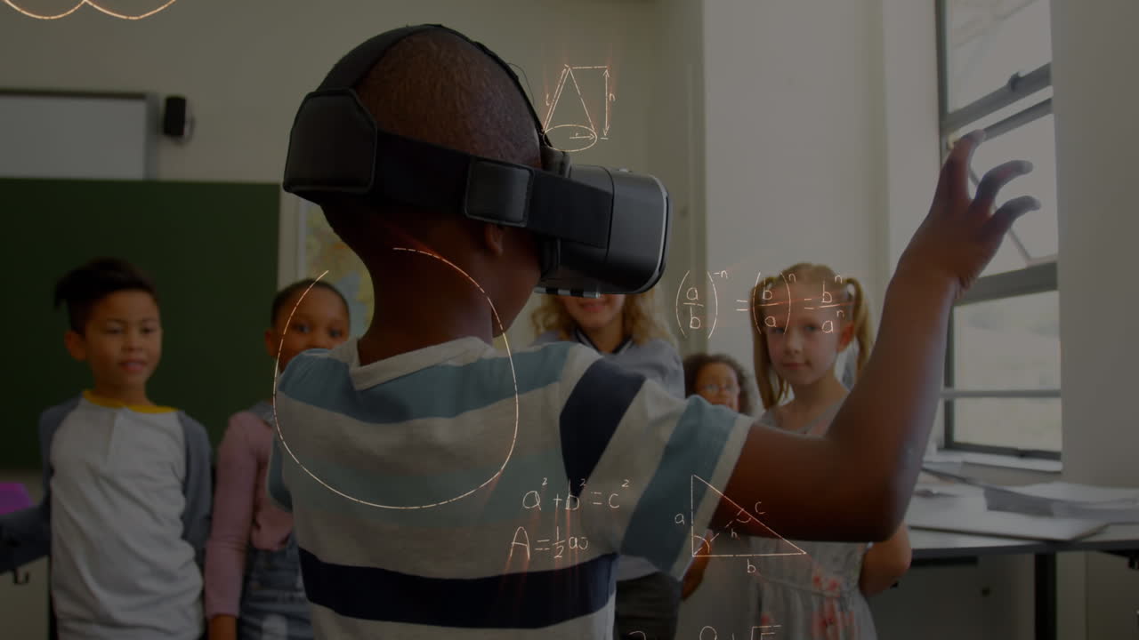 Animation of mathematical equations over schoolchildren using vr headsets
