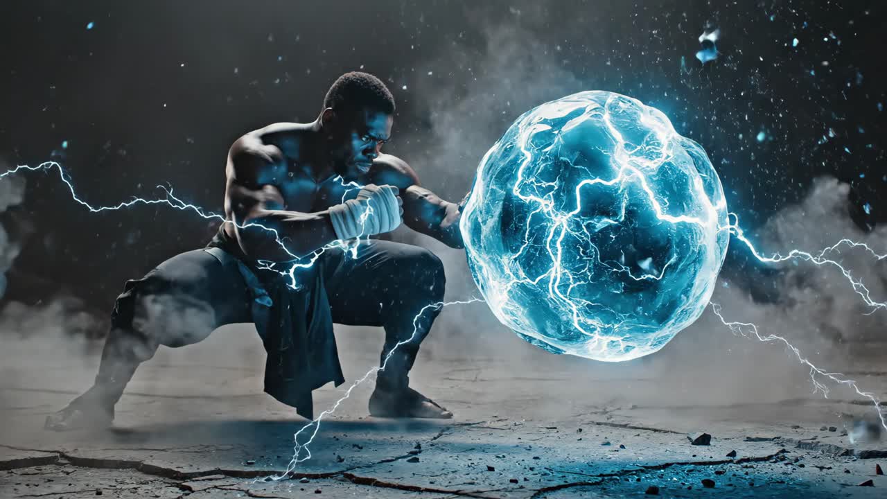 Powerful Fighter with Energy Ball