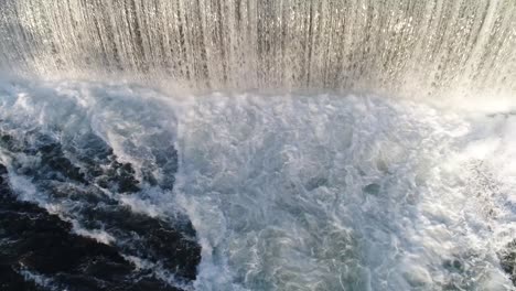 an aerial view of a waterfall