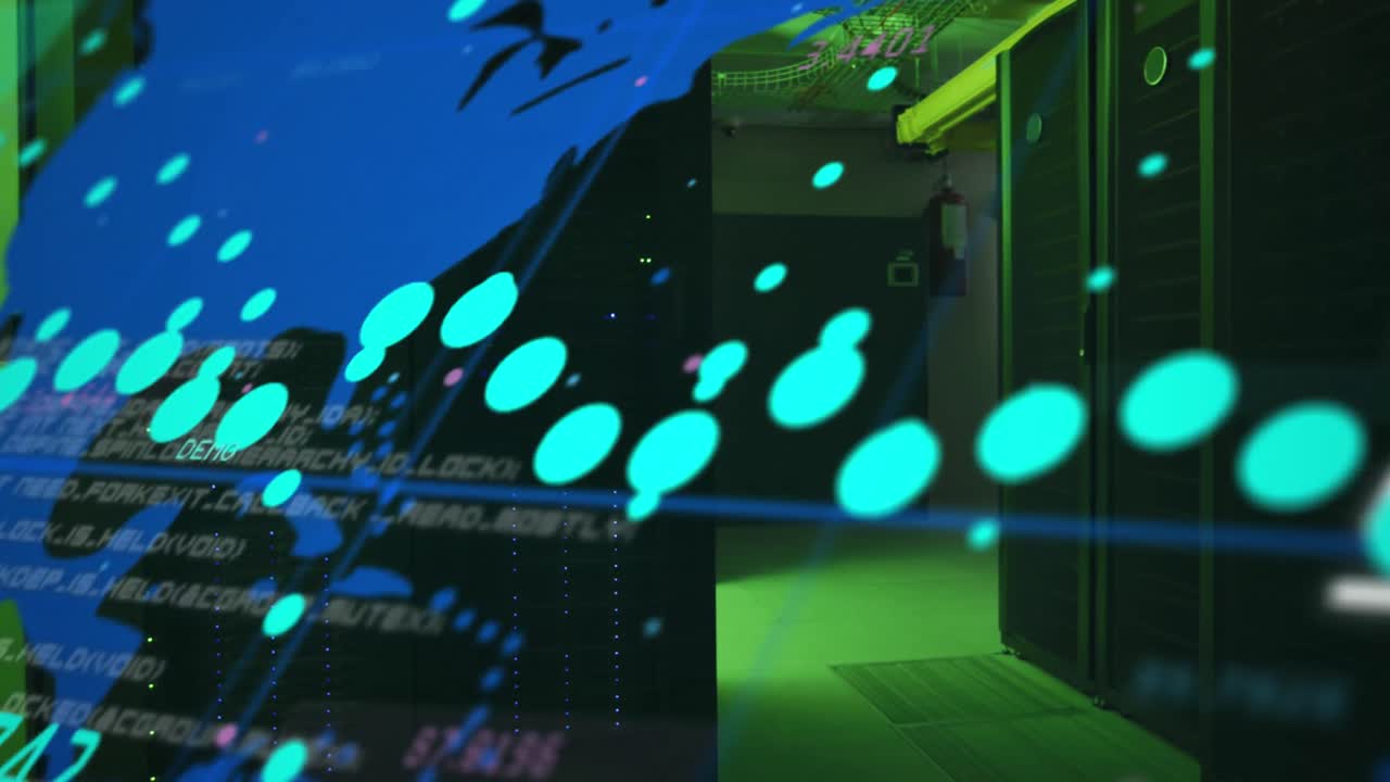 Animation of data processing over computer servers