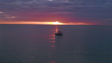 evening atmosphere on lonely sailboat