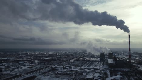 industrial power plant in winter