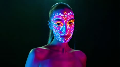 neon face art portrait