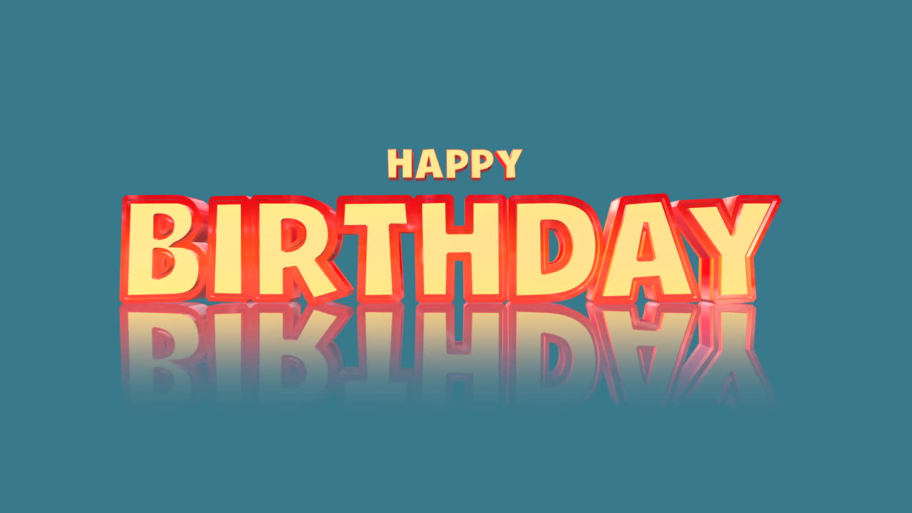 texto de felicitación de cumpleaños de dibujos animados en gradiente de moda verde