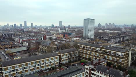 Aerial-view-housing-estate-showing-overpopulation-and-urbanisation,-England