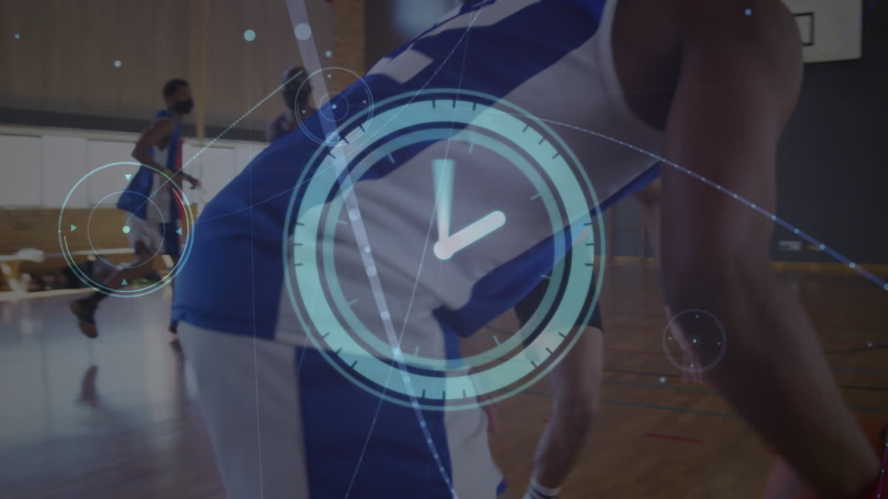 Animation of network of connections over diverse group of male basketball players