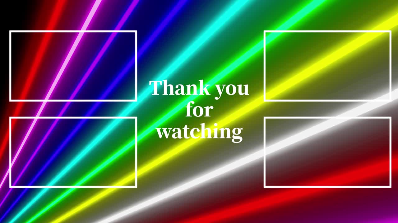 네온 표지판 바 라인 엔드 카드 엔딩 스크린 모션 그래픽