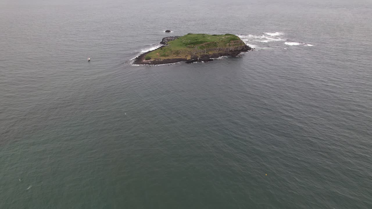 Aerial View Of Cook Island Surrounded By Coral Sea In Australian State Of New South Wales.
