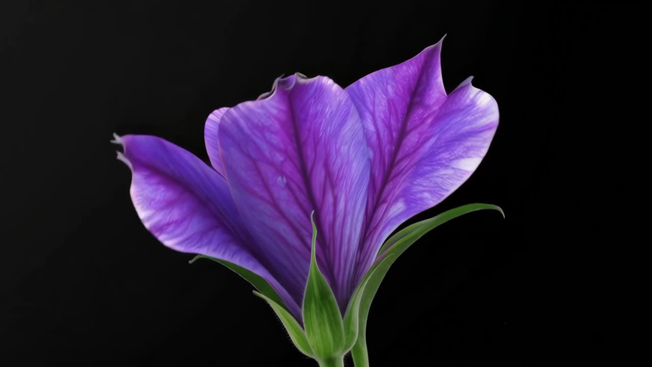 Vibrant Purple Flower on Black Background