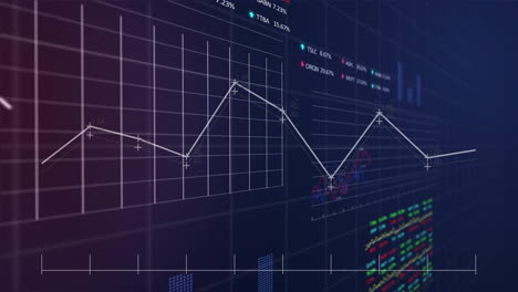 Animation-of-financial-data-processing-over-dark-background