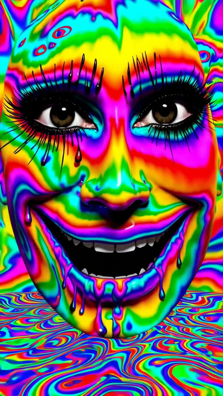 Psychedelic Melting Rainbow Face
