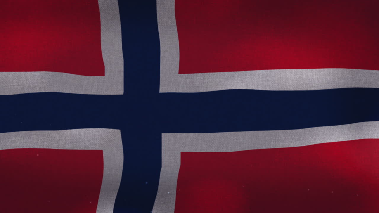 la bandera nacional de noruega ondeando