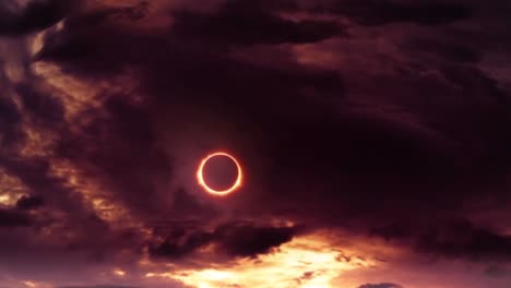 time-lapse black sky style fantasy with solar eclipse for background.