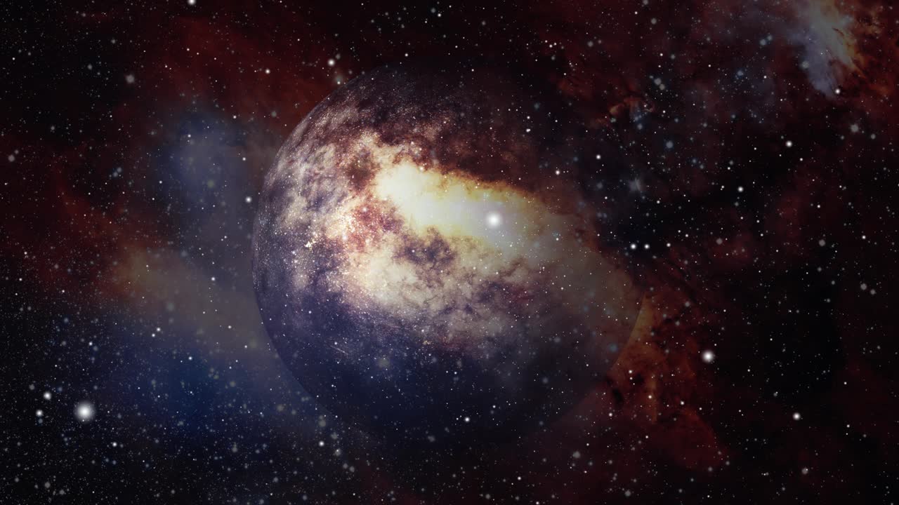 misteriosos planetas gaseosos y nubes nebulosas rojas en el universo