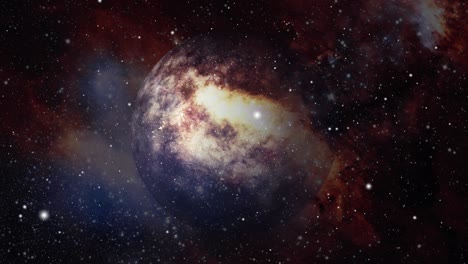 misteriosos planetas gaseosos y nubes nebulosas rojas en el universo
