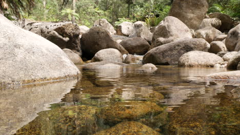 beautiful clear mountain stream, waterfall and ripples