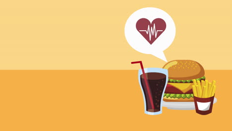 ejercicio cardíaco con alimentos no saludables