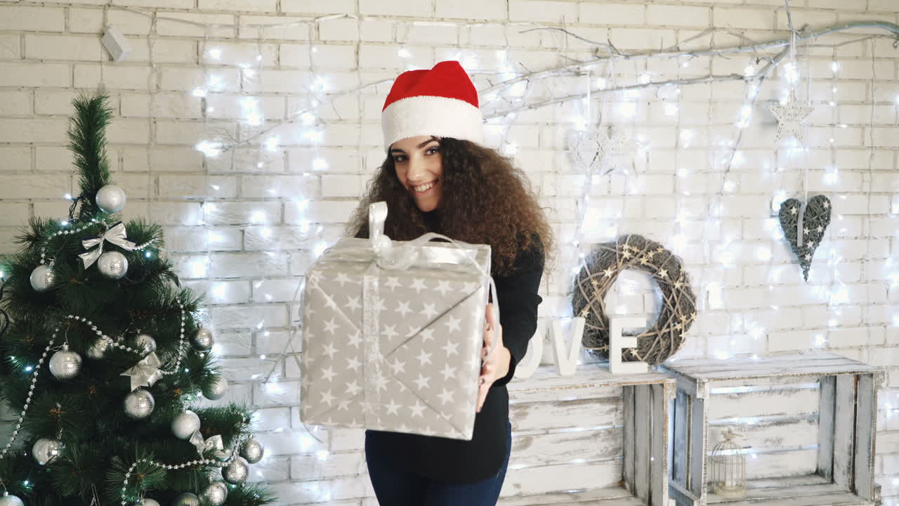 Young Woman with Christmas Gift