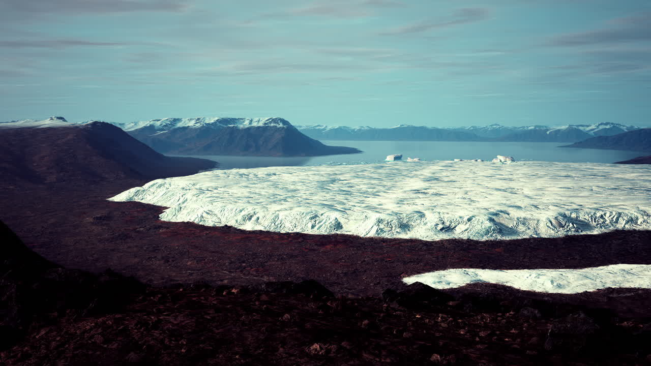 그린란드 의 빙하 의 공중 사진