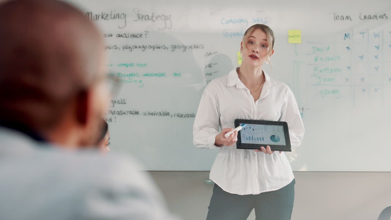 Business presentation with data analysis