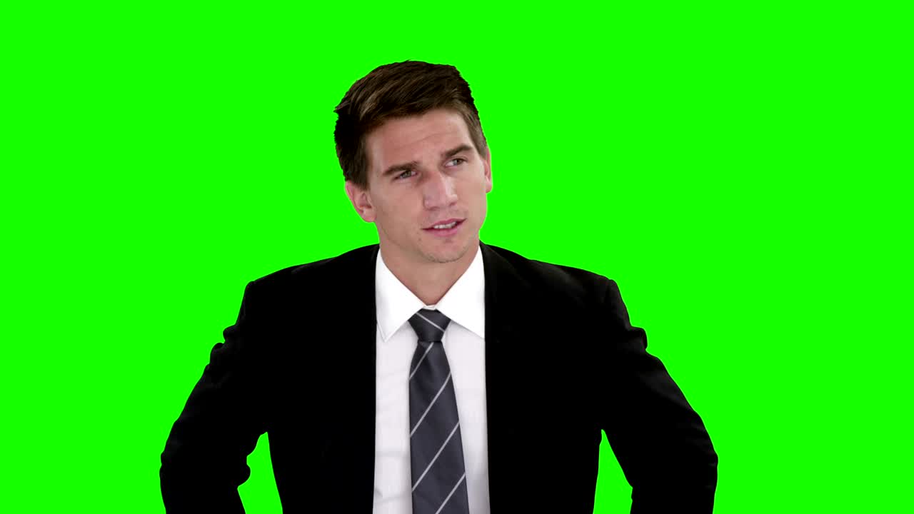 hombre de negocios usando una pantalla digital futurista