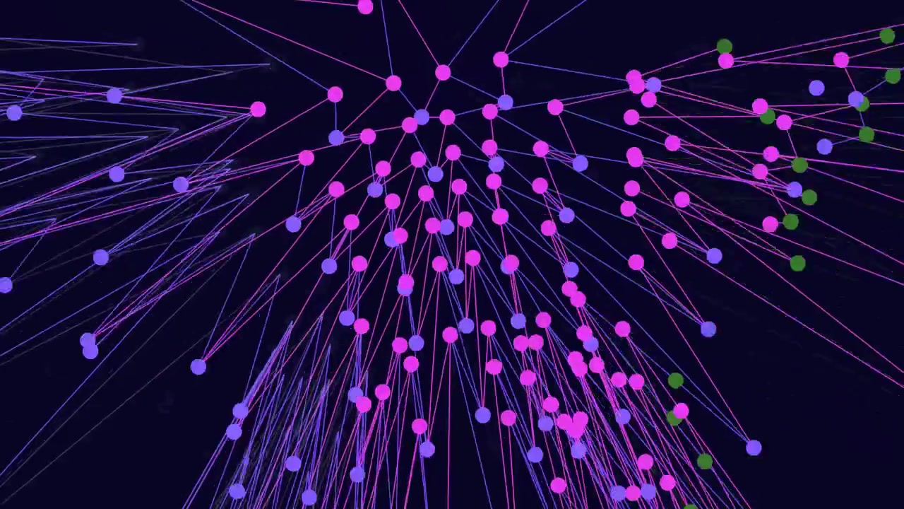 Dynamic Abstract Network Animation with Glowing Data Points