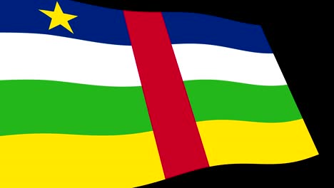 the central african republic flag slow waving in perspective, animation 4k footage