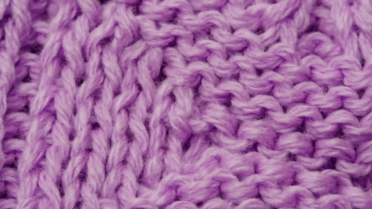 Close-up of Purple Knitted Fabric