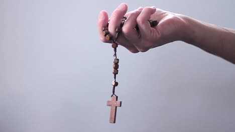 praying to god with cross in hands together with cross stock footage