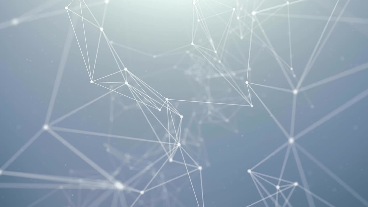 Abstract Digital Concept of Geometrical Figures Polygon Plexus Fractals Moving, Connecting Between and with Particles. Triangular Technological.Abstract Network Animation Loop background