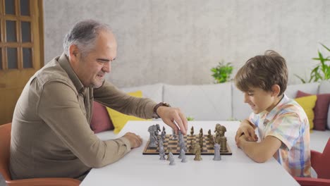 Grandfather-is-teaching-his-grandson.