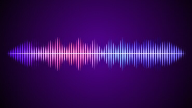 Motion Graphic of Striped background with colored sound wave
