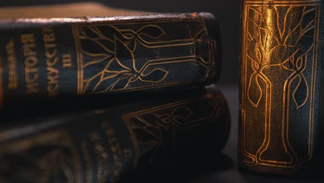 vintage leather-bound books