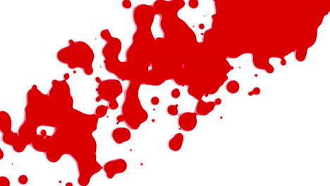 red liquid and splashes spots on white gradient