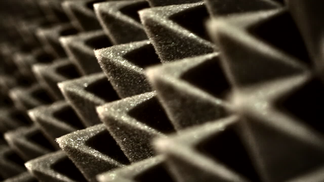 akustický pěnový zvukotěsný panel audio izolace studio textura makro vzor redukce hluku nahrávací místnost materiál