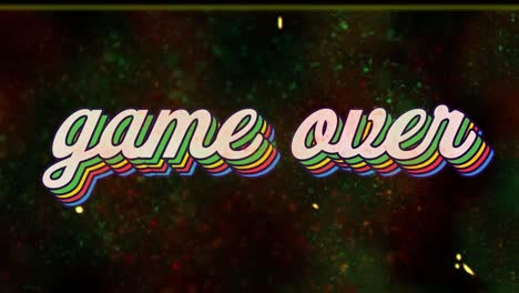 animación del juego del arco iris sobre el texto con fallo en la pantalla