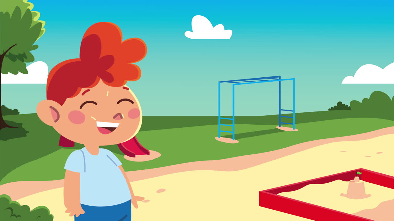 niño sonriente en el patio de recreo